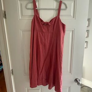 Loft Lounge Linen Coral/Peach MIDI Dress